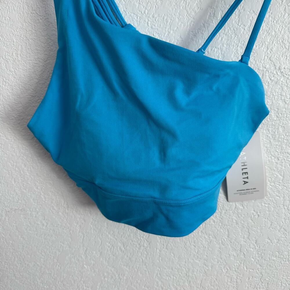 💙 Athleta Blue One-Shoulder Sports Bra - Picture 4 of 6